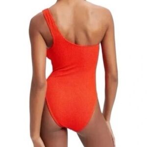 Good American One Shoulder Red One Piece Swimsuit